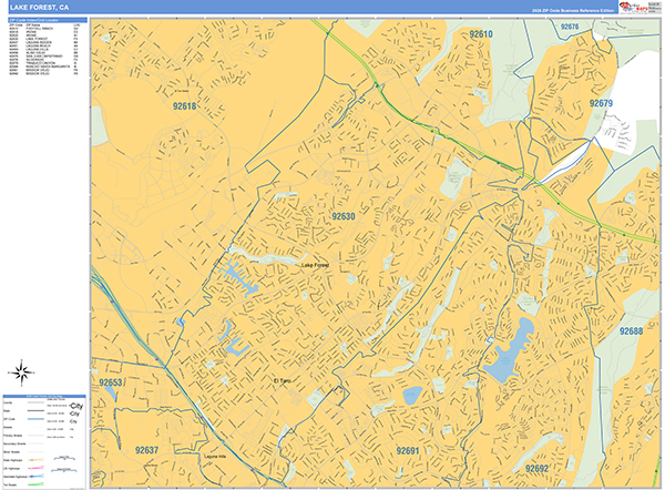 Lake Forest Wall Map